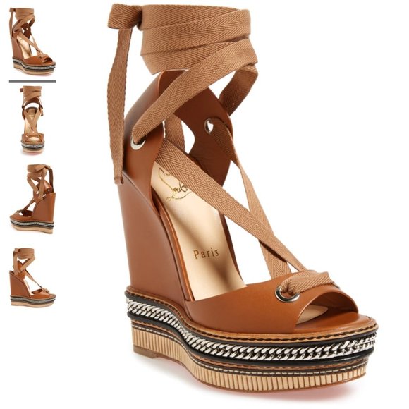 Christian Louboutin Tribuli ankle tie wedge
